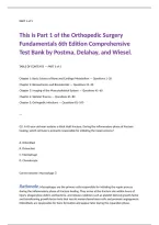 Orthopedic Surgery Fundamentals 6th Edition Comprehensive Test Bank by Postma&comma; Delahay&comma; and Wiesel