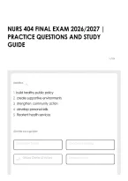Nurs 404 Final Exam 2026&sol;2027 &vert; Practice Questions And Study Guide
