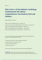 Pediatric Cardiology Fundamentals 9th Edition Comprehensive Test Bank by Park and Salamat