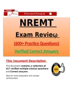 NREMT Exam Review 2026&sol;2027 EMT Practice Questions & Correct Answers &lpar;Latest PDF&rpar;