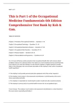 Occupational Medicine Fundamentals 6th Edition Comprehensive Test Bank by Koh and Gan Comprehensive Review of Workplace Hazards&comma; Occupational Diseases&comma; and Employee Health Protection&NewLine;Practice Questions Covering Workplace Risk Assessment&comma; Exposure Prevent