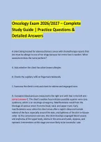 Oncology Exam 2026&sol;2027 &ndash; Complete &NewLine;Study Guide &vert; Practice Questions & Detailed Answers &NewLine; &NewLine;