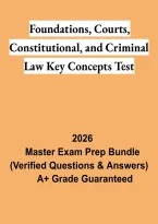 Foundations&comma; Courts&comma; Constitutional&comma; and Criminal Law Key Concepts Test 2026 &vert; Study Guide & Practice Questions