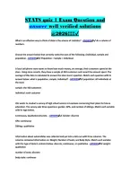 STATS quiz 1 Exam Question and&NewLine;answer well verified solutions&NewLine;&commat;2026&excl;&excl;&excl;&excl;&excl;️&NewLine;