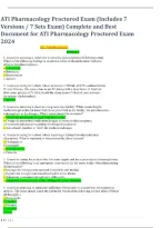 ATI Pharmacology Proctored Exam &lpar;Includes 7 Versions 7 Sets Exam&rpar; Complete and Best Document for ATI Pharmacology Proctored Exam