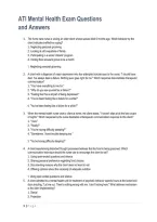 ATI Mental Health Exam Questions and Answers