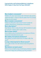 Communication and Professional Behavior in Healthcare&colon; HSPA Chapter 23 Quiz&period;Final Test Paper 20262027&period;&NewLine;