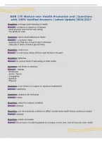 NUR 170 Module one- Health Promotion and &vert; Questions&NewLine;with 100&percnt; Verified Answers &vert; Latest Update 2026&sol;2027&NewLine;