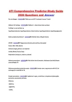 ATI Comprehensive Predictor-Study Guide&NewLine;2026 Questions and Answer