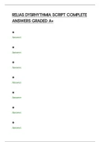 Relias Dysrhythmia Script Complete&NewLine;Answers Graded A&plus;&NewLine;