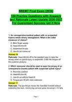 NREMT Final Exam &lpar;2026&rpar;&NewLine;150 Practice Questions with Answers and Rationale Latest Update 2026-2027 For Guaranteed Success Get It Now&NewLine;