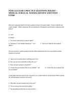 Nurs 322 Exam 1 Practice Questions 2026&sol;2027 &ndash; Medical-Surgical Nursing Review And Study Guide