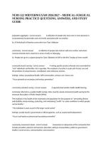 Nurs 322 Midterm Exam 2026&sol;2027 &ndash; Medical-Surgical Nursing Practice Questions&comma; Answers&comma; And Study Guide