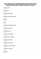 Santa Clara County Communications Codes Updated Actual&NewLine;Questions And Correct Answers Verified 2027 Edition&NewLine;