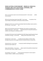 Nurs 322 Final Exam 2026&sol;2027 &ndash; Medical-Surgical Nursing Practice Questions&comma; Answers&comma; And Comprehensive Study Guide
