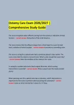 Ostomy Care Exam 2026&sol;2027 &vert; Comprehensive Study Guide 