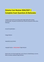 Ostomy Care Review 2026&sol;2027 &vert; &NewLine;Complete Exam Questions & Rationales &NewLine;