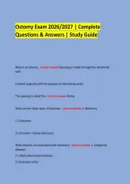 Ostomy Exam 2026&sol;2027 &vert; Complete Questions & Answers &vert; Study Guide &NewLine;  &NewLine;
