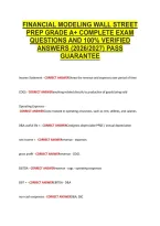 Financial Modeling Wall Street &NewLine;Prep Grade A&plus; Complete Exam &NewLine;Questions And 100&percnt; Verified &NewLine;Answers &lpar;2026&sol;2027&rpar; Pass &NewLine;Guarantee 