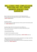 Wall Street Prep Complete Exam &NewLine;Questions And 100&percnt; Verified &NewLine;Answers &lpar;2026&sol;2027&rpar; Pass &NewLine;Guarantee 