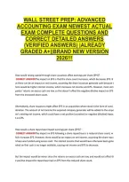 Wall Street Prep&colon; Advanced &NewLine;Accounting Exam Newest Actual &NewLine;Exam Complete Questions And &NewLine;Correct Detailed Answers &NewLine;&lpar;Verified Answers&rpar; &vert;Already &NewLine;Graded A&plus;&vert;&vert;Brand New Version &NewLine;2026&excl;&excl;&excl; 