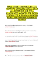 Wall Street Prep Real Estate &NewLine;Financial Modeling Actual Exam &NewLine;All Questions And Well &NewLine;Elaborated Answers Top Rated &NewLine;Version For Already A&plus; Graded &NewLine;Highly Recommended &vert;New And &NewLine;Revised 