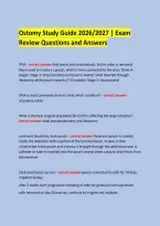  &NewLine;Ostomy Study Guide 2026&sol;2027 &vert; Exam Review Questions and Answers &NewLine;