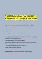  &NewLine;PHL 154 Midterm Exam Prep 2026&sol;2027 &ndash; Practice Q&A&comma; Key Concepts & Final Review &NewLine;