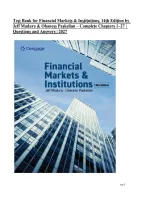 Test Bank for Financial Markets & Institutions&comma; 14th Edition by Jeff Madura & Ohaness Paskelian &vert; ISBN&colon; 9780357988299 &vert; Complete Chapters 1&ndash;27 &vert; Questions & Answers 2027&NewLine;