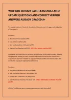 Web Woc Ostomy Care Exam 2026 Latest&NewLine;Update Questions And Correct Verified&NewLine;Answers Already Graded A&plus;
