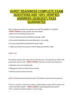Hurst Readiness Complete Exam &NewLine;Questions And 100&percnt; Verified &NewLine;Answers &lpar;2026&sol;2027&rpar; Pass &NewLine;Guarantee