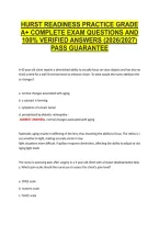Hurst Readiness Practice Grade &NewLine;A&plus; Complete Exam Questions And &NewLine;100&percnt; Verified Answers &lpar;2026&sol;2027&rpar; &NewLine;Pass Guarantee 