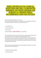 Hurst Review Actual Exam All &NewLine;Questions And Well Elaborated &NewLine;Answers Top Rated Version For &NewLine;Already A&plus; Graded Highly &NewLine;Recommended &vert;New And Revised