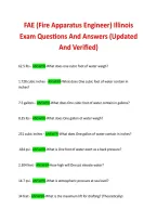 FAE &lpar;Fire Apparatus Engineer&rpar; Illinois Exam Questions And Answers &lpar;Updated And Verified&rpar; 