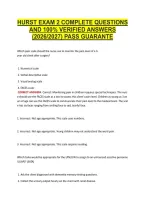 Hurst Exam 2 Complete Questions &NewLine;And 100&percnt; Verified Answers &NewLine;&lpar;2026&sol;2027&rpar; Pass Guarante 