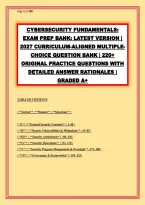 Cybersecurity Fundamentals Exam Prep Bank&colon; Latest Version 2027 Curriculum-Aligned Multiple-Choice Question Bank &vert; 220&plus; Original Practice Questions with Detailed Answer Rationales &vert; General Security Concepts&comma; Threats & Mitigations&comma; Security Architecture&comma; S