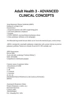 Adult Health 3 - Advanced Clinical Concepts