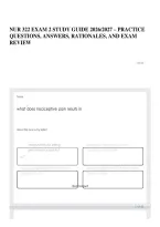 Nur 322 Exam 2 Study Guide 2026&sol;2027 &ndash; Practice Questions&comma; Answers&comma; Rationales&comma; And Exam Review