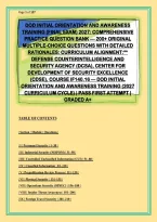 DoD Initial Orientation and Awareness Training &lpar;Final Exam&rpar; 2027&colon; Comprehensive Practice Question Bank &ndash; 210&plus; Original Multiple-Choice Questions with Detailed Rationales &vert; Aligned with DCSA&comma; CDSE Course IF140&period;16&comma; 2027 Curriculum Cycle &vert; Personnel Security
