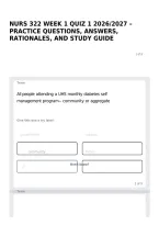 Nurs 322 Week 1 Quiz 1 2026&sol;2027 &ndash; Practice Questions&comma; Answers&comma; Rationales&comma; And Study Guide