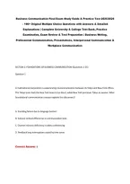 Business Communication Final Exam Study Guide & Practice Test 2025&sol;2026&NewLine;&ndash; 190&plus; Original Multiple Choice Questions with Answers & Detailed&NewLine;Explanations &vert; Complete University & College Test Bank&comma; Practice&NewLine;Examination&comma; Exam Review & Test Preparation &vert; Bus