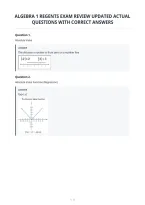 Algebra 1 Regents Exam Review Updated Actual&NewLine;Questions With Correct Answers&NewLine;
