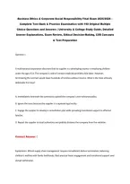 Business Ethics & Corporate Social Responsibility Final Exam 2025&sol;2026 &ndash;&NewLine;Complete Test Bank & Practice Examination with 190 Original Multiple&NewLine;Choice Questions and Answers &vert; University & College Study Guide&comma; Detailed&NewLine;Answer Explanations&comma; Exam Review&comma; Et