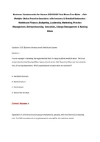 Business Fundamentals for Nurses 2025&sol;2026 Final Exam Test Bank &ndash; 190&plus;&NewLine;Multiple Choice Practice Questions with Answers & Detailed Rationales &vert;&NewLine;Healthcare Finance&comma; Budgeting&comma; Leadership&comma; Marketing&comma; Practice&NewLine;Management&comma; Entrepreneurship&comma; Innovation&comma; Chan