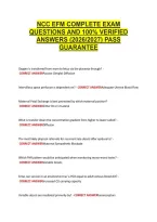 Ncc Efm Complete Exam &NewLine;Questions And 100&percnt; Verified &NewLine;Answers &lpar;2026&sol;2027&rpar; Pass &NewLine;Guarantee 