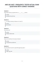 Ams 263 Unit 1 Frequently Tested Actual Exam&NewLine;Questions With Correct Answers