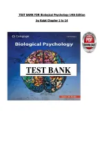 TEST BANK FOR Biological Psychology 14th Edition &NewLine;by Kalat Chapter 1 to 14