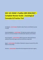 SOC 101 EXAM 1 Padilla UNR 2026&sol;2027 &ndash; Complete Review Guide &vert; Sociological Concepts & Practice Test 