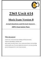 2365 Unit 614 Mock Exam B - Key Questions & Answers Guide