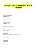 Portage Learning Module 5 - Muscle Anatomy